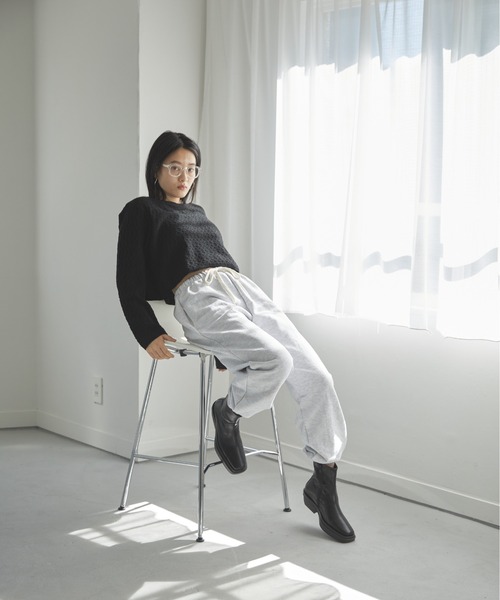 Happy John(ハッピージョン)の「openwork short tops/透かし編みショートトップス(Tシャツ/カットソー・レディース・ホワイト/ブラック/パープル/ブルー・FREE)」の6枚目の写真