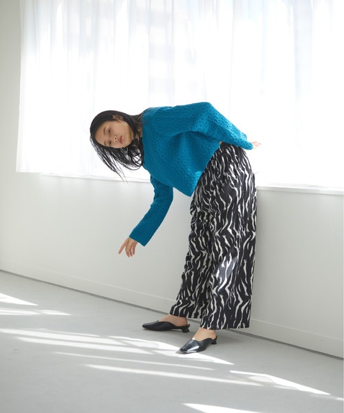 Happy John(ハッピージョン)の「openwork short tops/透かし編みショートトップス(Tシャツ/カットソー・レディース・ホワイト/ブラック/パープル/ブルー・FREE)」の18枚目の写真