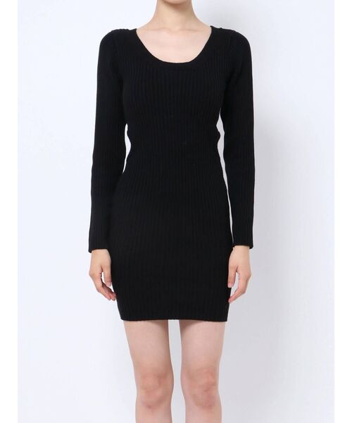 GYDA（ジェイダ）の「デザインオープンリブニットタイトワンピース（ワンピース・レディース・グレー/ブラック/ベージュ・FREE）」の16枚目の写真