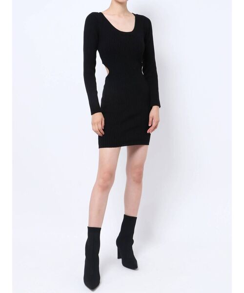 GYDA（ジェイダ）の「デザインオープンリブニットタイトワンピース（ワンピース・レディース・グレー/ブラック/ベージュ・FREE）」の22枚目の写真