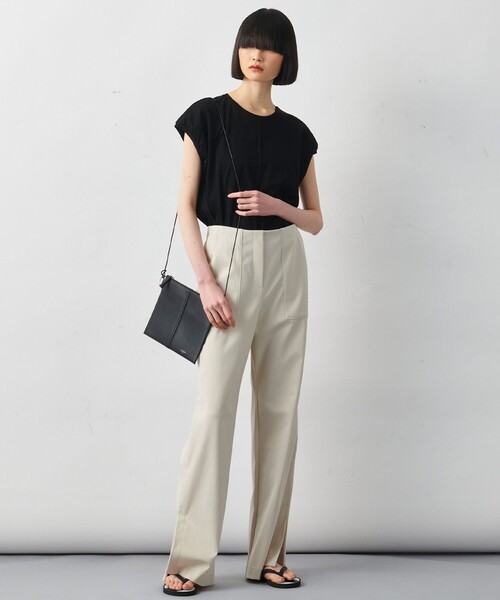 JOSEPH STUDIO（ジョゼフストゥディオ）の「キャンバス&エコレザー　メールバッグ（ショルダーバッグ・レディース・ブラック系・F）」の3枚目の写真