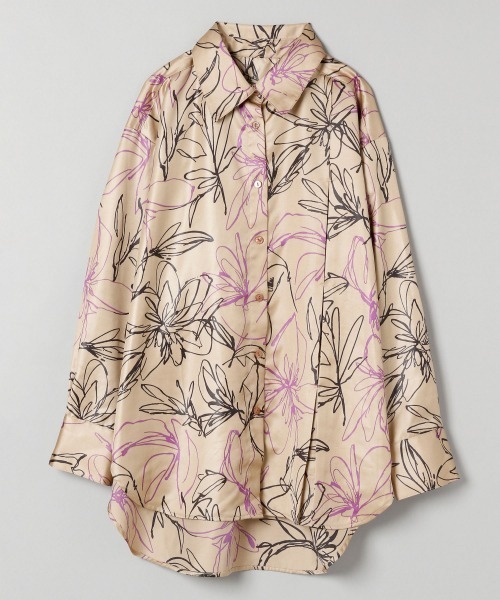 JEANASIS(ジーナシス)の「チンツアートレギュラーシャツLS/258594(シャツ/ブラウス・レディース・ブラック系その他/ベージュ系その他・FREE)」の1枚目の写真