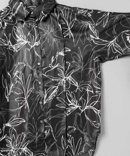 JEANASIS(ジーナシス)の「チンツアートレギュラーシャツLS/258594(シャツ/ブラウス・レディース・ブラック系その他/ベージュ系その他・FREE)」の7枚目の写真