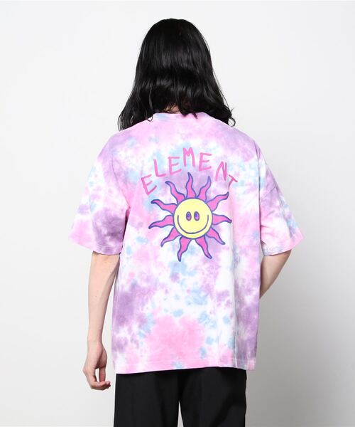 ELEMENT(エレメント)の「ELEMENT/エレメント オーバーサイズ タイダイ柄 バックプリントTシャツ BC021-265(Tシャツ/カットソー・メンズ・ホワイト/ブラック/パープル・M/L/XL)」の5枚目の写真