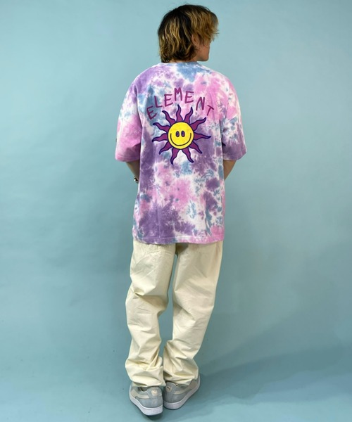 ELEMENT(エレメント)の「ELEMENT/エレメント オーバーサイズ タイダイ柄 バックプリントTシャツ BC021-265(Tシャツ/カットソー・メンズ・ホワイト/ブラック/パープル・M/L/XL)」の11枚目の写真