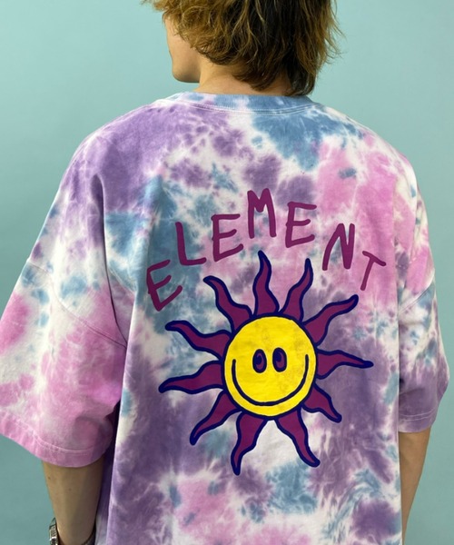 ELEMENT(エレメント)の「ELEMENT/エレメント オーバーサイズ タイダイ柄 バックプリントTシャツ BC021-265(Tシャツ/カットソー・メンズ・ホワイト/ブラック/パープル・M/L/XL)」の13枚目の写真