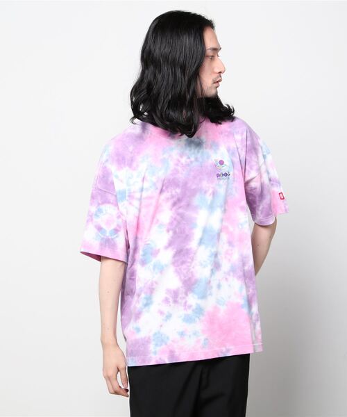 ELEMENT(エレメント)の「ELEMENT/エレメント オーバーサイズ タイダイ柄 バックプリントTシャツ BC021-265(Tシャツ/カットソー・メンズ・ホワイト/ブラック/パープル・M/L/XL)」の8枚目の写真