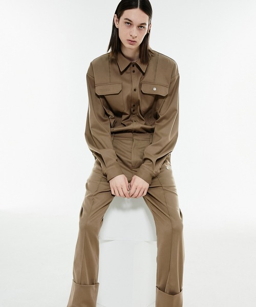 ANOTHERYOUTH(アナザーユース)の「【ANOTHERYOUTH/アナザーユース】wool pocket shirts/ウールポケットシャツ ビッグサイズシャツ オーバーサイズシャツ(シャツ/ブラウス・メンズ・ブラック/ブラウン・ONE SIZE)」の4枚目の写真