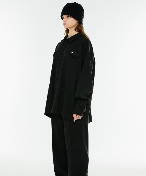 ANOTHERYOUTH(アナザーユース)の「【ANOTHERYOUTH/アナザーユース】wool pocket shirts/ウールポケットシャツ ビッグサイズシャツ オーバーサイズシャツ(シャツ/ブラウス・メンズ・ブラック/ブラウン・ONE SIZE)」の6枚目の写真