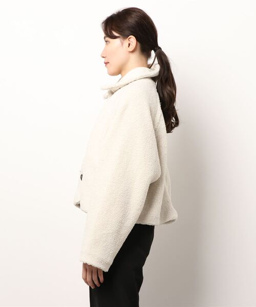 KOBE LETTUCE（コウベレタス）の「ボアショートコート（ダウンジャケット/コート・レディース・モカ/カーキ/ホワイト系・FREE）」の4枚目の写真