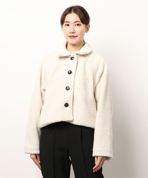 KOBE LETTUCE（コウベレタス）の「ボアショートコート（ダウンジャケット/コート・レディース・モカ/カーキ/ホワイト系・FREE）」の12枚目の写真