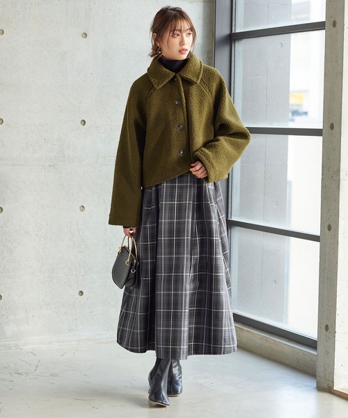 KOBE LETTUCE（コウベレタス）の「ボアショートコート（ダウンジャケット/コート・レディース・モカ/カーキ/ホワイト系・FREE）」の10枚目の写真