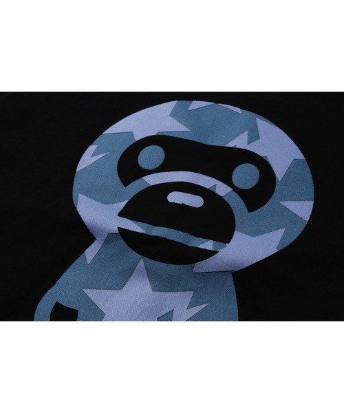 A BATHING APE(アベイシングエイプ)の「DENIM STA PATTERN BIG BABY MILO TEE L(Tシャツ/カットソー・レディース・ブラック/ホワイト・SMALL/X-SMALL/MEDIUM/XX-SMALL)」の8枚目の写真