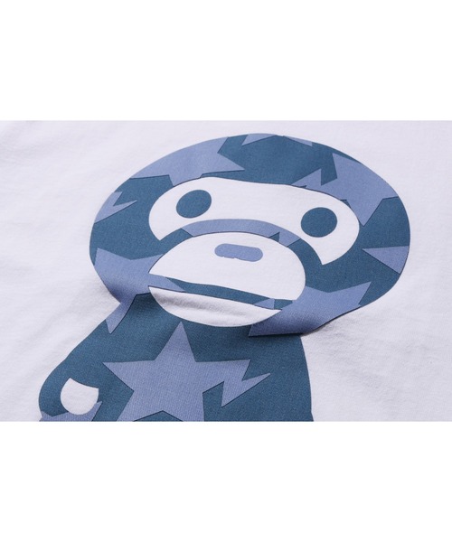 A BATHING APE(アベイシングエイプ)の「DENIM STA PATTERN BIG BABY MILO TEE L(Tシャツ/カットソー・レディース・ブラック/ホワイト・SMALL/X-SMALL/MEDIUM/XX-SMALL)」の4枚目の写真