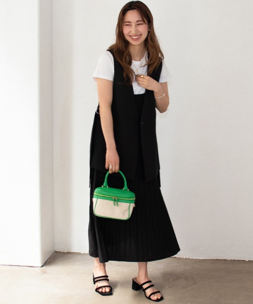 Shelly island(シェリーアイランド)の「キャンバスバニティバッグ(ハンドバッグ・レディース・ピンク/グリーン/ブラック・FREE)」の10枚目の写真