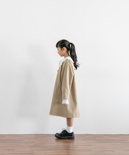 LOWRYS FARM(ローリーズファーム)の「ノーカラートレンチコート 254715(ノーカラーコート・キッズ・ベージュ/カーキ・110cm/120cm/130cm/140cm/150cm)」の17枚目の写真