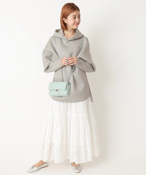 U by SPICK&SPAN（ユーバイスピックアンドスパン）の「≪追加≫ダンボールフーディー2◆（パーカー・レディース・アイボリー/グレー・FREE）」の4枚目の写真
