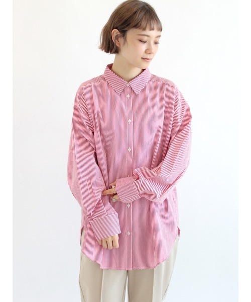 ehka sopo(エヘカソポ)の「ストライプシャツ(シャツ/ブラウス・レディース・グリーン/ブルー/レッド・フリ-)」の3枚目の写真