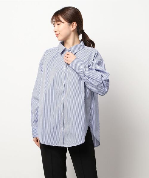 ehka sopo(エヘカソポ)の「ストライプシャツ(シャツ/ブラウス・レディース・グリーン/ブルー/レッド・フリ-)」の6枚目の写真