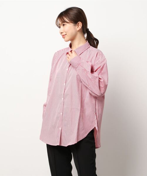 ehka sopo(エヘカソポ)の「ストライプシャツ(シャツ/ブラウス・レディース・グリーン/ブルー/レッド・フリ-)」の7枚目の写真