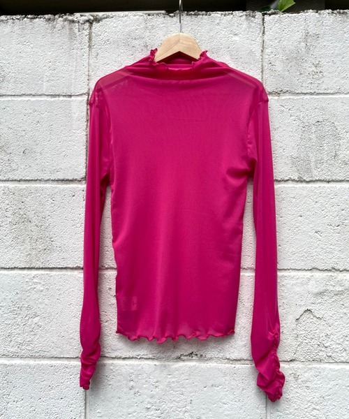 ＪＵＧＬＡＮＳ（ユグランス）の「☆ コーデ映え。パワーメッシュカラープルオーバー　251019（Tシャツ/カットソー・レディース・グレー/グリーン/ピンク/ブラック/アイボリー/オレンジ系1/ブラウン/ブルー/ピンク系1/グリーン系1・FREE）」の9枚目の写真