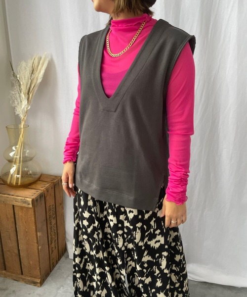 ＪＵＧＬＡＮＳ（ユグランス）の「☆ コーデ映え。パワーメッシュカラープルオーバー　251019（Tシャツ/カットソー・レディース・グレー/グリーン/ピンク/ブラック/アイボリー/オレンジ系1/ブラウン/ブルー/ピンク系1/グリーン系1・FREE）」の20枚目の写真