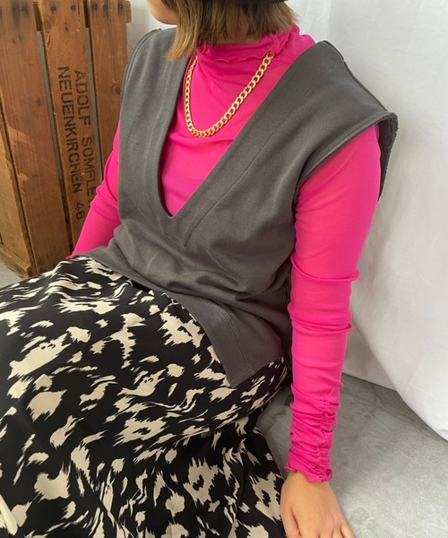 ＪＵＧＬＡＮＳ（ユグランス）の「☆ コーデ映え。パワーメッシュカラープルオーバー　251019（Tシャツ/カットソー・レディース・グレー/グリーン/ピンク/ブラック/アイボリー/オレンジ系1/ブラウン/ブルー/ピンク系1/グリーン系1・FREE）」の21枚目の写真