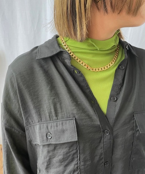 ＪＵＧＬＡＮＳ（ユグランス）の「☆ コーデ映え。パワーメッシュカラープルオーバー　251019（Tシャツ/カットソー・レディース・グレー/グリーン/ピンク/ブラック/アイボリー/オレンジ系1/ブラウン/ブルー/ピンク系1/グリーン系1・FREE）」の12枚目の写真