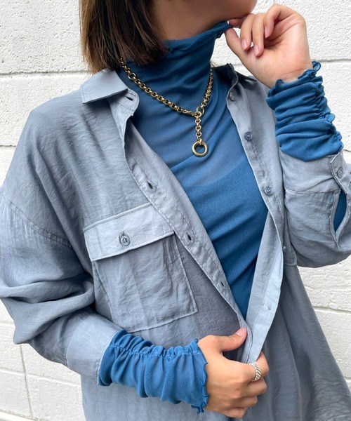 ＪＵＧＬＡＮＳ（ユグランス）の「☆ コーデ映え。パワーメッシュカラープルオーバー　251019（Tシャツ/カットソー・レディース・グレー/グリーン/ピンク/ブラック/アイボリー/オレンジ系1/ブラウン/ブルー/ピンク系1/グリーン系1・FREE）」の15枚目の写真