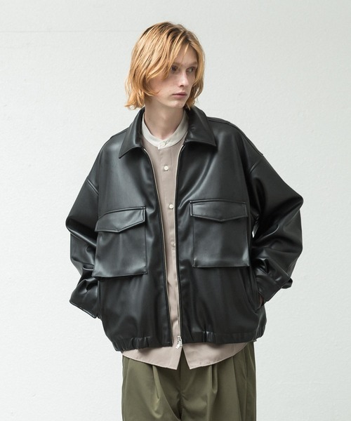 SLICK（スリック）の「シンセティックレザーショートブルゾン