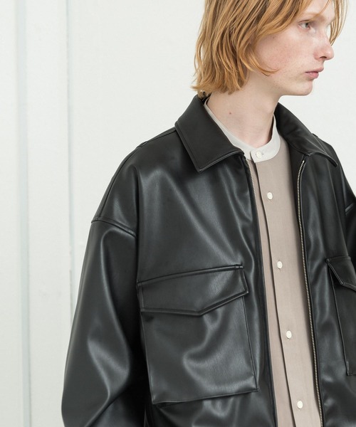 SLICK（スリック）の「シンセティックレザーショートブルゾン