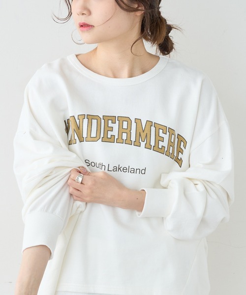 PUAL CE CIN（ピュアルセシン）の「裏毛プリントプルオーバー（スウェット・レディース・ホワイト/ベージュ/ブルー/ピンク・FREE）」の2枚目の写真