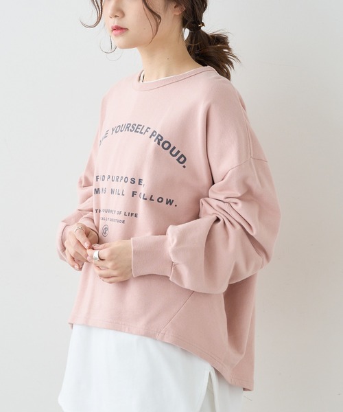 PUAL CE CIN（ピュアルセシン）の「裏毛プリントプルオーバー（スウェット・レディース・ホワイト/ベージュ/ブルー/ピンク・FREE）」の4枚目の写真