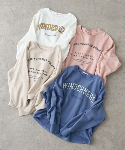 PUAL CE CIN（ピュアルセシン）の「裏毛プリントプルオーバー（スウェット・レディース・ホワイト/ベージュ/ブルー/ピンク・FREE）」の5枚目の写真