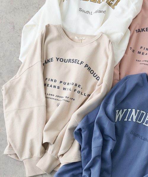 PUAL CE CIN（ピュアルセシン）の「裏毛プリントプルオーバー（スウェット・レディース・ホワイト/ベージュ/ブルー/ピンク・FREE）」の6枚目の写真