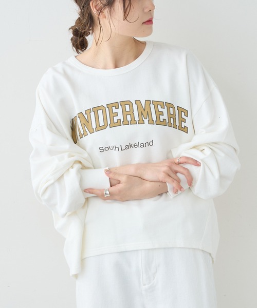 PUAL CE CIN（ピュアルセシン）の「裏毛プリントプルオーバー（スウェット・レディース・ホワイト/ベージュ/ブルー/ピンク・FREE）」の7枚目の写真