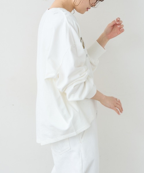 PUAL CE CIN（ピュアルセシン）の「裏毛プリントプルオーバー（スウェット・レディース・ホワイト/ベージュ/ブルー/ピンク・FREE）」の8枚目の写真