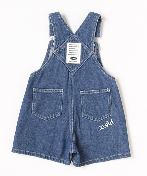 X-girl Stages（エックスガールステージス）の「サロペットショーツ（サロペット/オーバーオール・キッズ・ブラック/ブルー・110cm/120cm/130cm/140cm/100cm/90cm）」の7枚目の写真