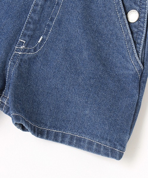 X-girl Stages（エックスガールステージス）の「サロペットショーツ（サロペット/オーバーオール・キッズ・ブラック/ブルー・110cm/120cm/130cm/140cm/100cm/90cm）」の9枚目の写真