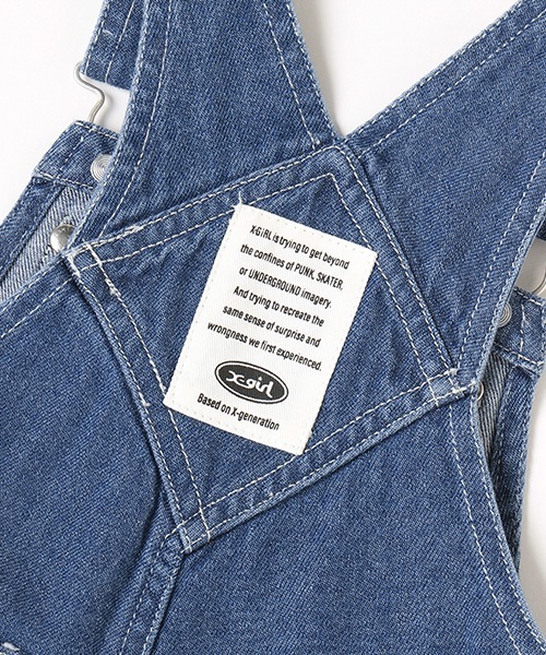 X-girl Stages（エックスガールステージス）の「サロペットショーツ（サロペット/オーバーオール・キッズ・ブラック/ブルー・110cm/120cm/130cm/140cm/100cm/90cm）」の12枚目の写真