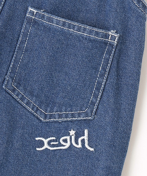 X-girl Stages（エックスガールステージス）の「サロペットショーツ（サロペット/オーバーオール・キッズ・ブラック/ブルー・110cm/120cm/130cm/140cm/100cm/90cm）」の13枚目の写真