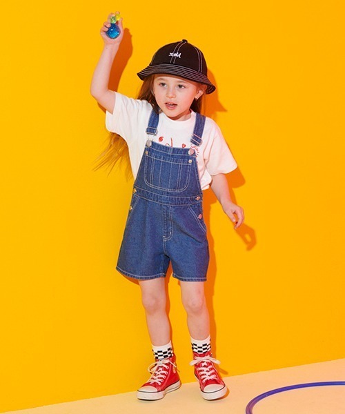 X-girl Stages（エックスガールステージス）の「サロペットショーツ（サロペット/オーバーオール・キッズ・ブラック/ブルー・110cm/120cm/130cm/140cm/100cm/90cm）」の22枚目の写真