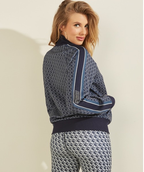 Guess（ゲス）の「Barbara Zip-Up Jacket（ジャージ・レディース・グレー/ブルー・MEDIUM/X-SMALL/SMALL）」の3枚目の写真