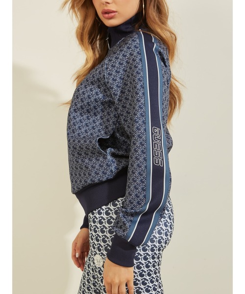 Guess（ゲス）の「Barbara Zip-Up Jacket（ジャージ・レディース・グレー/ブルー・MEDIUM/X-SMALL/SMALL）」の4枚目の写真