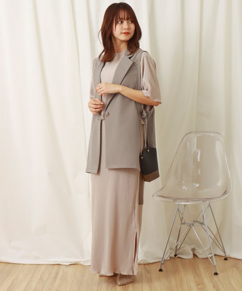 libelle more(リベル モア)の「両面ツイル サイドベルトベスト(ベスト・レディース・ブラック/アイボリー/モカ/グレイッシュベージュ/ブラウン/グリーン・M/L)」の19枚目の写真