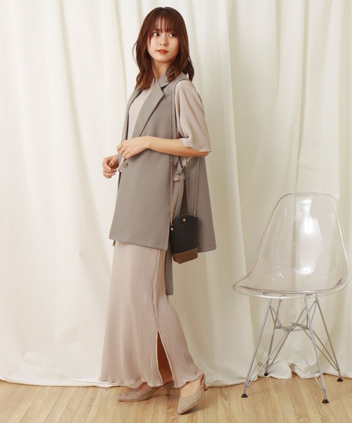 libelle more(リベル モア)の「両面ツイル サイドベルトベスト(ベスト・レディース・ブラック/アイボリー/モカ/グレイッシュベージュ/ブラウン/グリーン・M/L)」の21枚目の写真