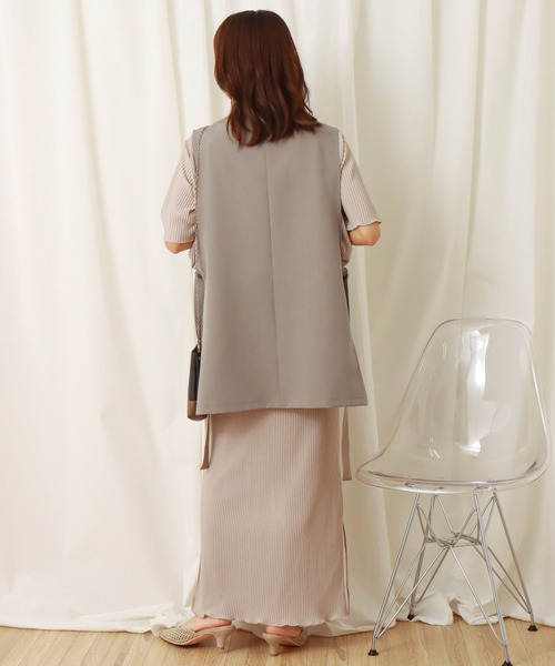 libelle more(リベル モア)の「両面ツイル サイドベルトベスト(ベスト・レディース・ブラック/アイボリー/モカ/グレイッシュベージュ/ブラウン/グリーン・M/L)」の22枚目の写真