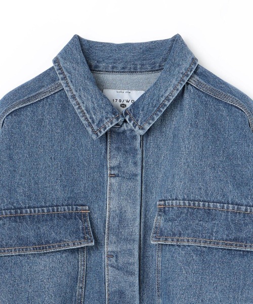 179/WG（イチナナキュウダブルジー）の「ルーズ デニムGジャン（デニムジャケット・レディース・ライトブルー/インディゴブルー・MEDIUM）」の17枚目の写真