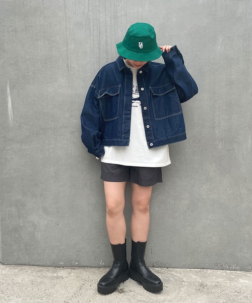 179/WG（イチナナキュウダブルジー）の「ルーズ デニムGジャン（デニムジャケット・レディース・ライトブルー/インディゴブルー・MEDIUM）」の9枚目の写真