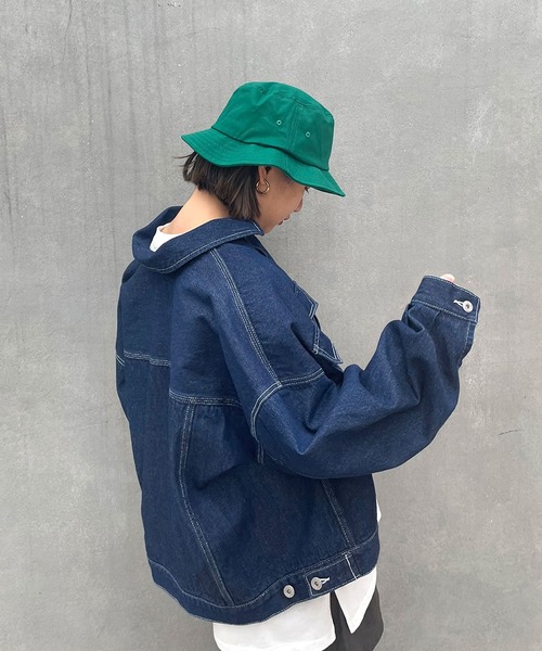 179/WG（イチナナキュウダブルジー）の「ルーズ デニムGジャン（デニムジャケット・レディース・ライトブルー/インディゴブルー・MEDIUM）」の7枚目の写真